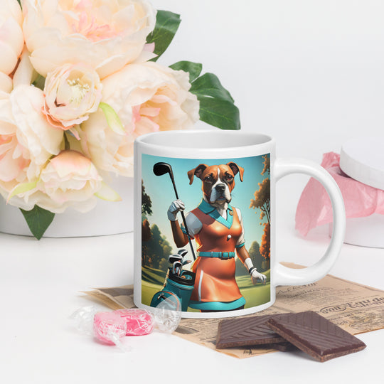 Boxer Golfer- White glossy mug v4