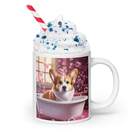 Pembroke Welsh Corgi Romantic- White glossy mug