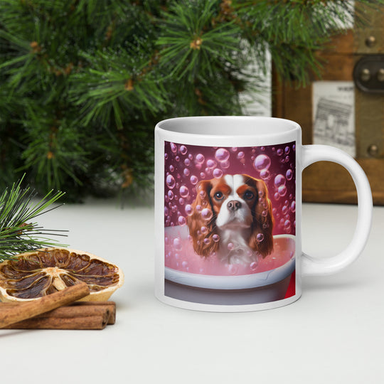 Cavalier King Charles Spaniel Romantic- White glossy mug