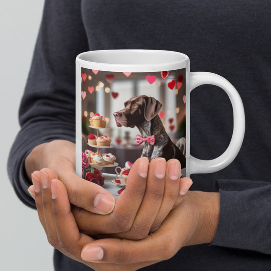 German Shorthaired Pointer Romantic- White glossy mug v3