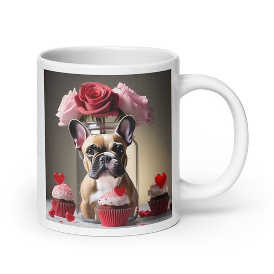 French Bulldog Romantic- White glossy mug v4