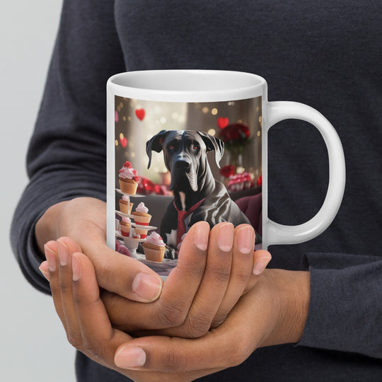 Great Dane Romantic- White glossy mug v2