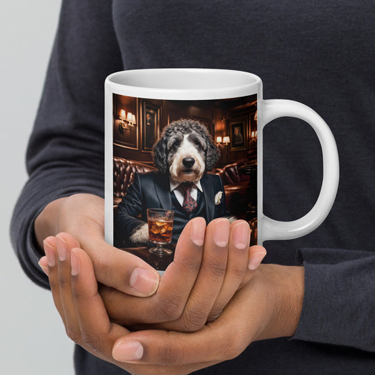 Bernedoodle General- White glossy mug v13