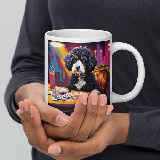 Bernedoodle General- White glossy mug v14