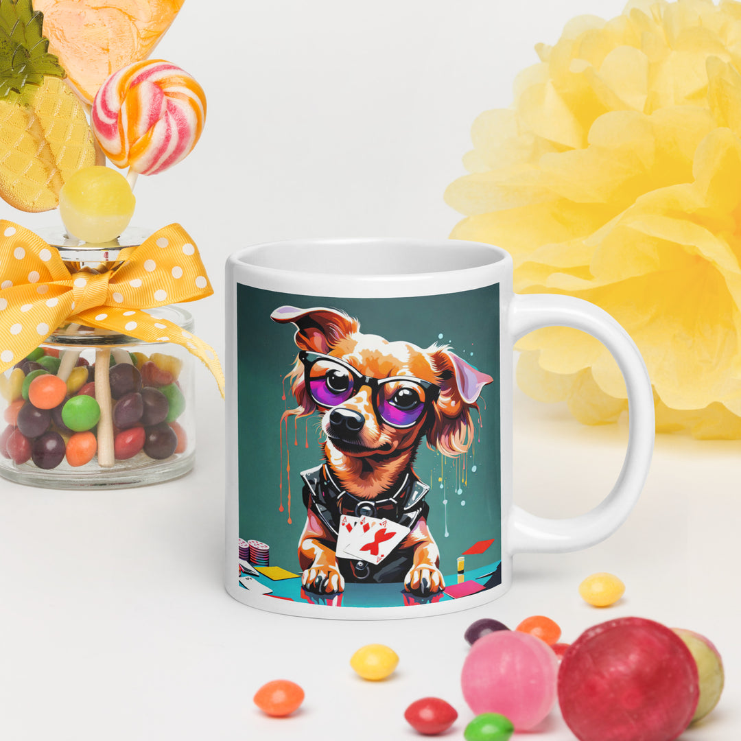 Chiweenie General- White glossy mug v8