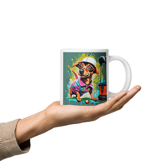 Chiweenie General- White glossy mug v12