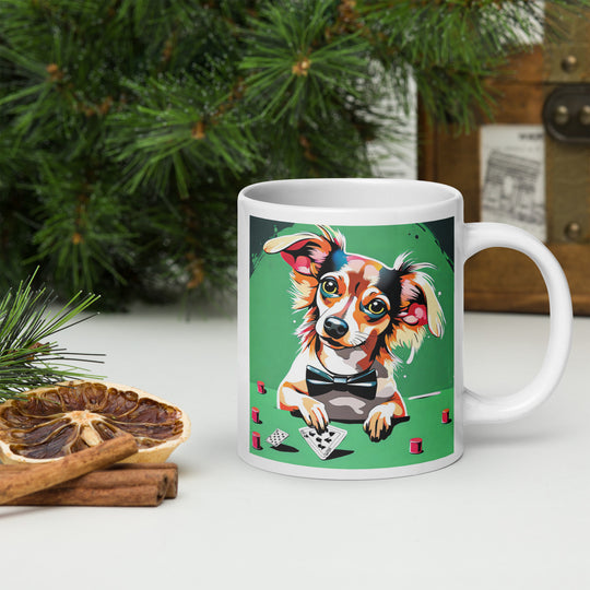 Chiweenie General- White glossy mug v17