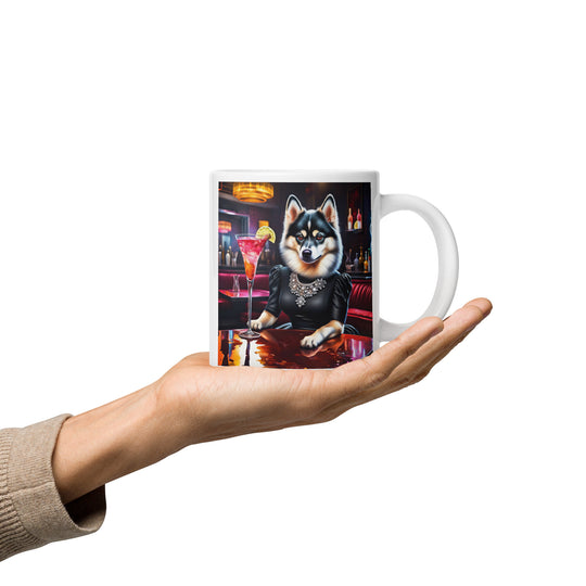 Pomsky General- White glossy mug v10