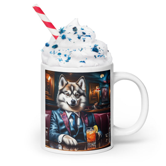 Pomsky General- White glossy mug v11