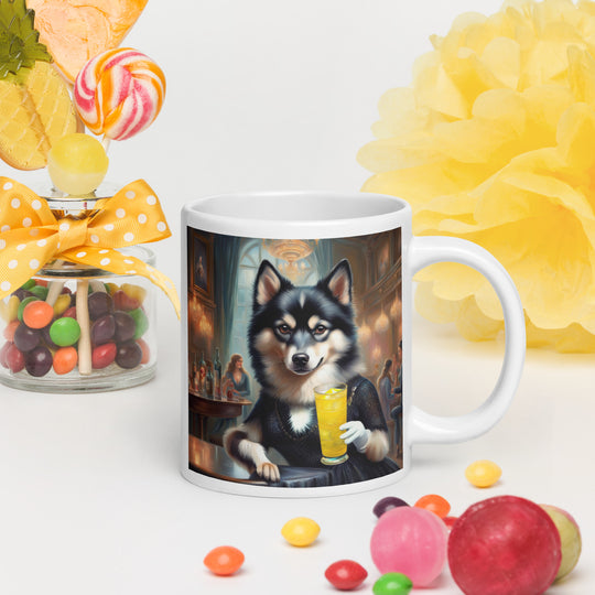 Pomsky General- White glossy mug v14