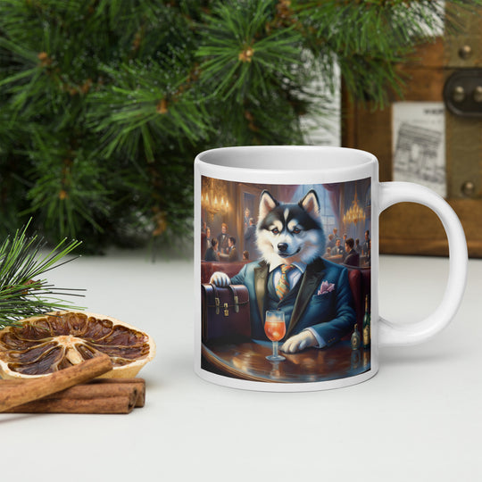 Pomsky General- White glossy mug v15