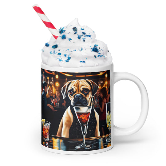 Puggle General- White glossy mug v7