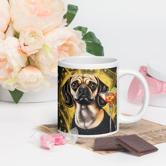 Puggle General- White glossy mug v11