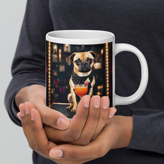 Puggle General- White glossy mug v13