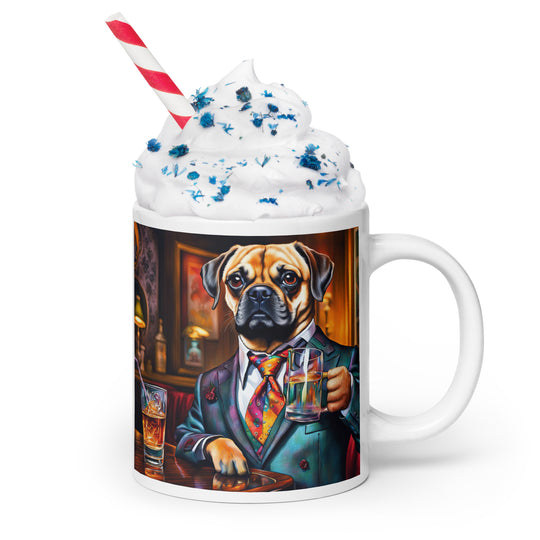 Puggle General- White glossy mug v15