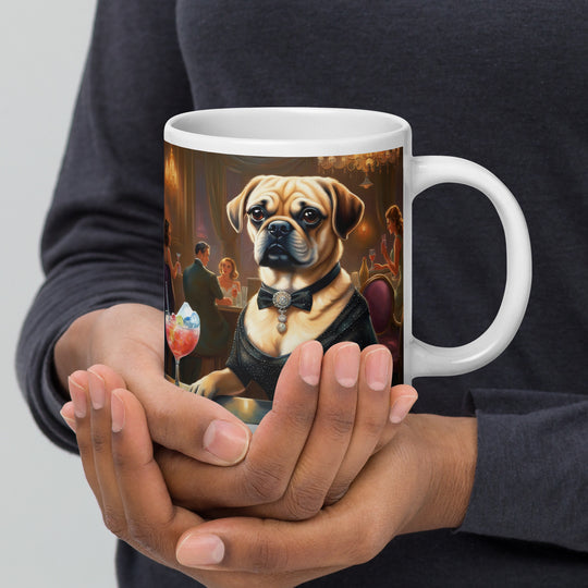 Puggle General- White glossy mug v16