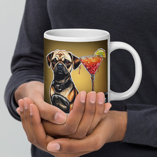 Puggle General- White glossy mug v17