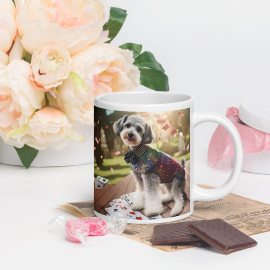 Schnoodle Golfer- White glossy mug v2