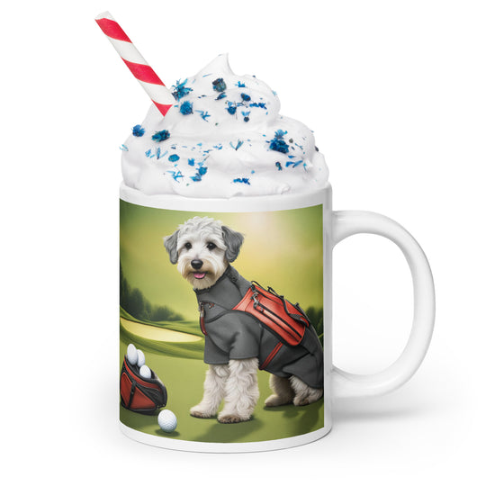 Schnoodle Golfer- White glossy mug v6