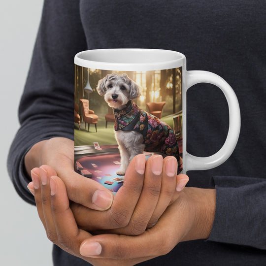 Schnoodle Golfer- White glossy mug v8