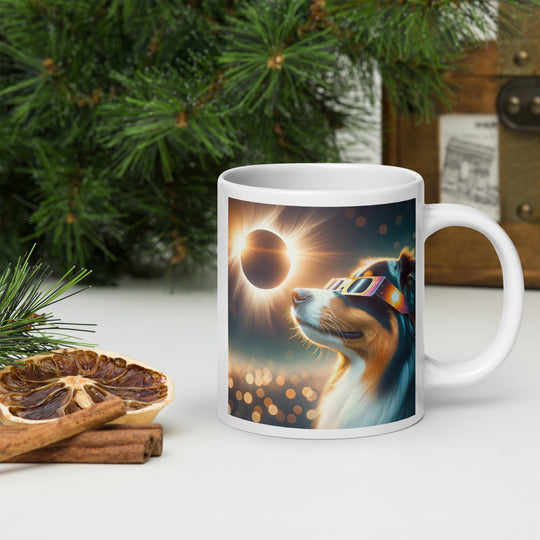 Australian Shepherd Eclipse- White glossy mug v2