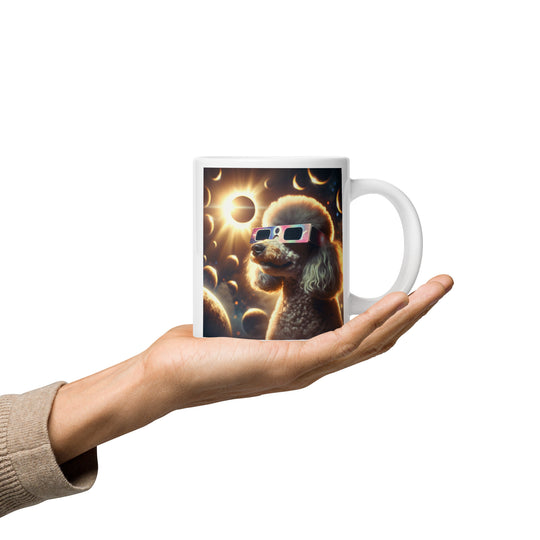 Poodle Eclipse- White glossy mug