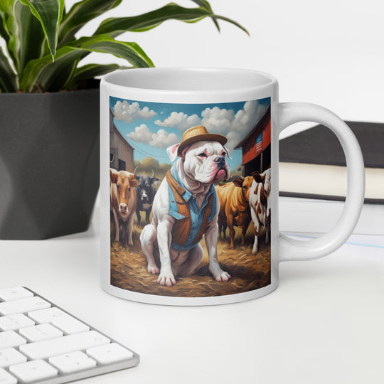 American Bulldog- White glossy mug