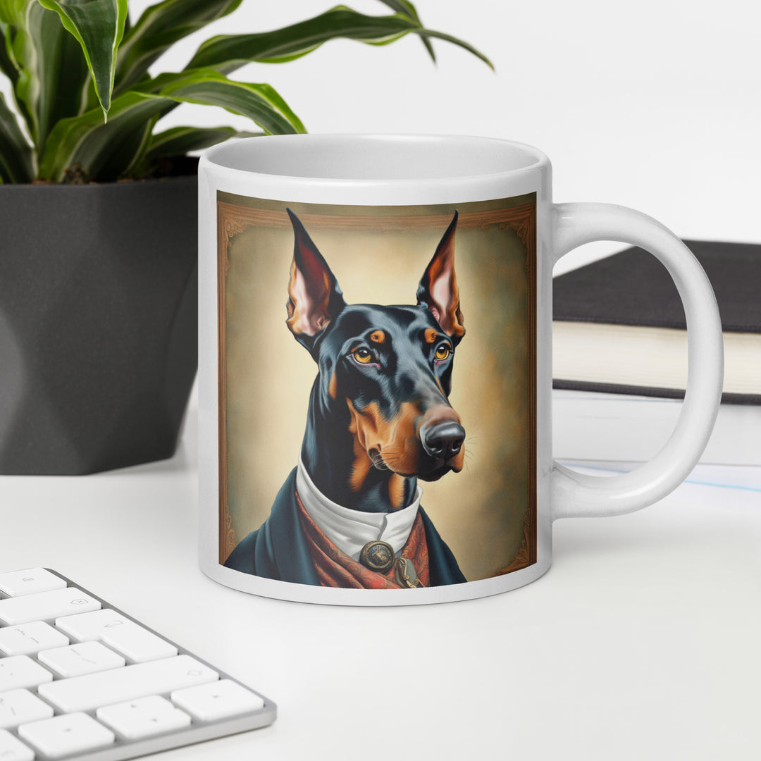 Doberman Pinscher- White glossy mug v4