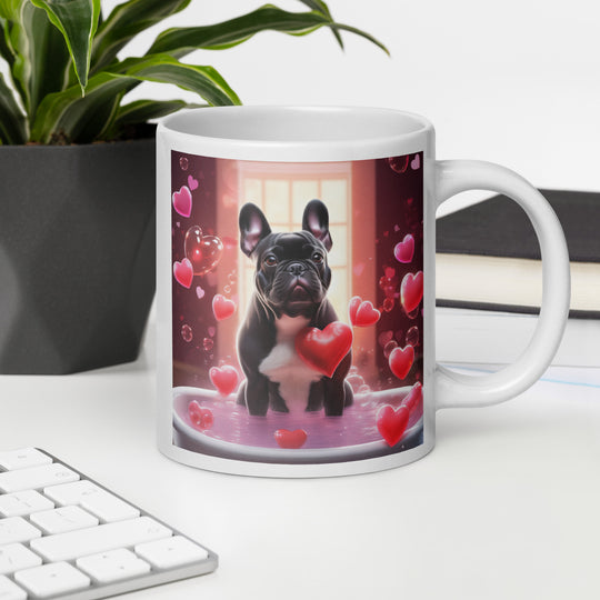 French Bulldog Romantic- White glossy mug