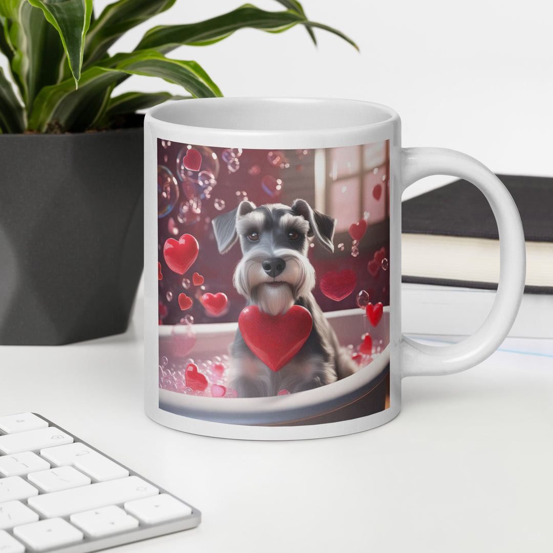 Miniature Schnauzer Romantic- White glossy mug