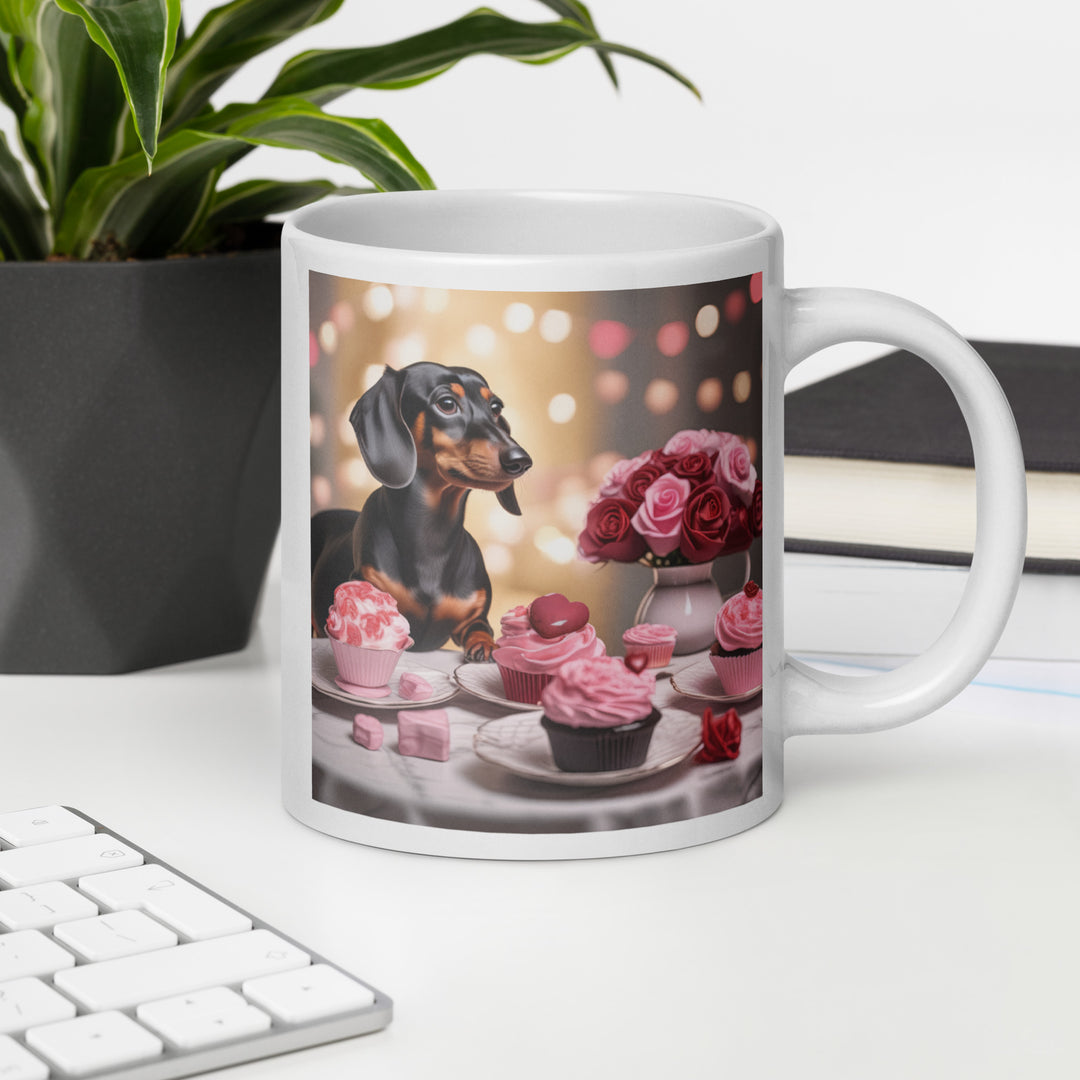 Dachshund Romantic- White glossy mug v2