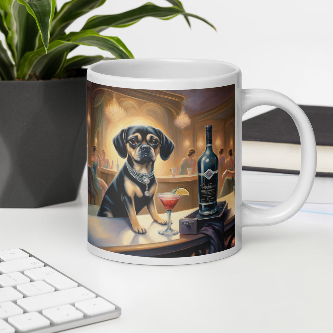 Puggle General- White glossy mug v5