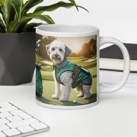 Schnoodle Golfer- White glossy mug v4