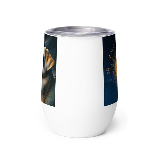 Labrador Retriever Eclipse- Wine tumbler v2