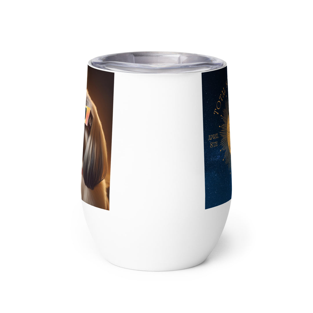 Shih Tzu Eclipse- Wine tumbler v2