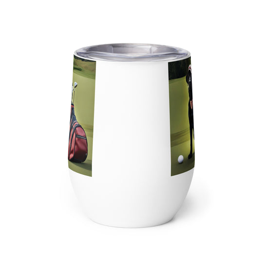 Golden Retriever Golfer- Wine tumbler