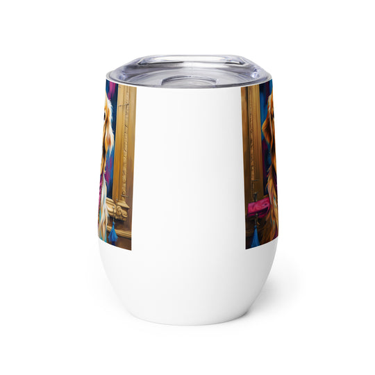 Golden Retriever- Wine tumbler v4