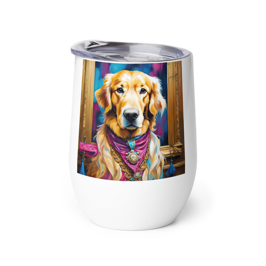 Golden Retriever- Wine tumbler v4