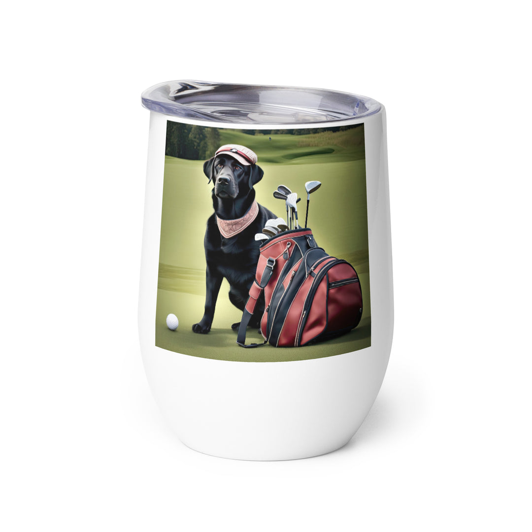 Golden Retriever Golfer- Wine tumbler