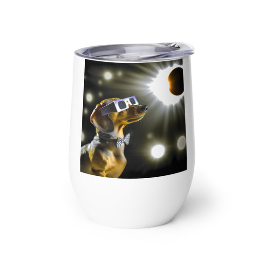 Dachshund Eclipse- Wine tumbler v2