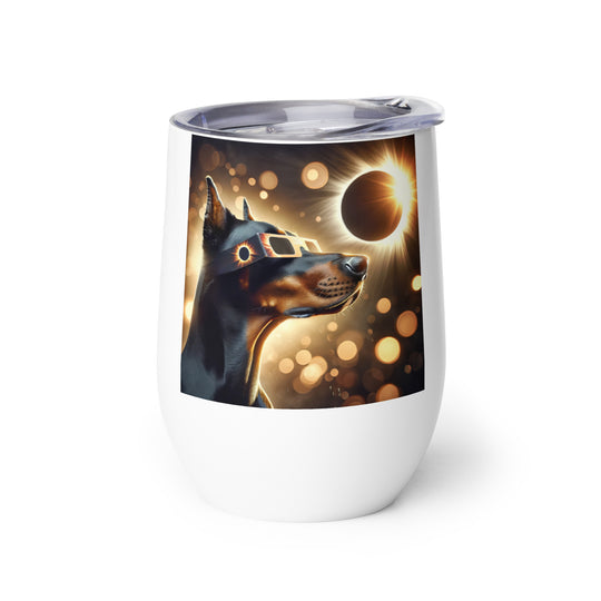 Doberman Pincher Eclipse- Wine tumbler v2