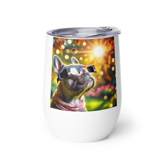 French Bulldog Eclipse- Wine tumbler v2