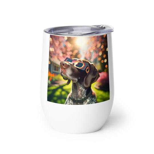 German Shorthaired Pointer Eclipse- Wine tumbler v2