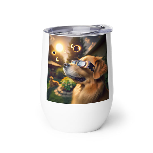 Golden Retriever Eclipse- Wine tumbler