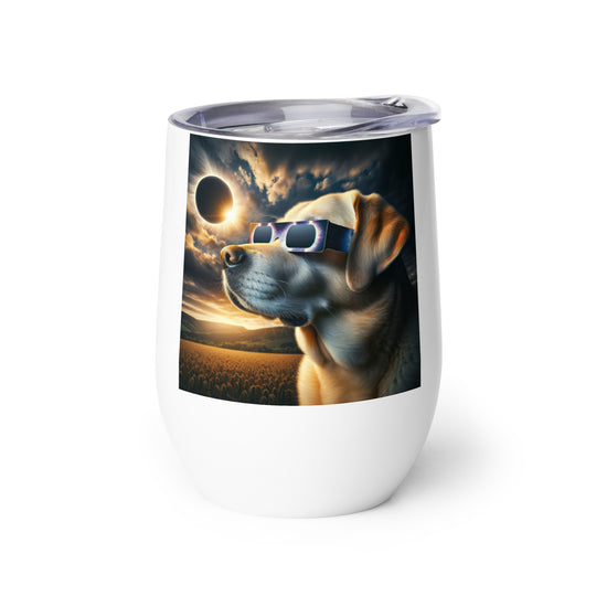 Labrador Retriever Eclipse- Wine tumbler v2