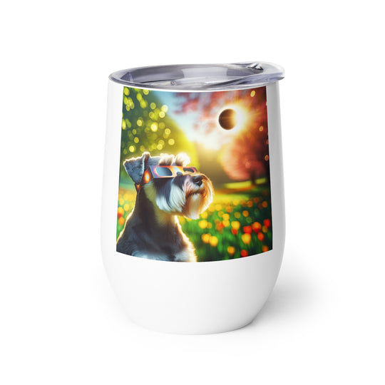 Miniature Schnauzer Eclipse- Wine tumbler v2