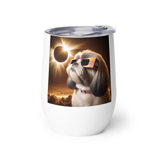 Shih Tzu Eclipse- Wine tumbler v2