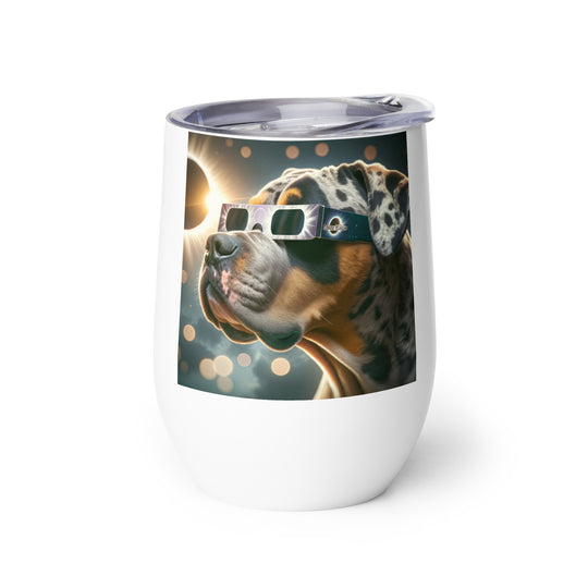 Catahoula Bulldog Eclipse- Wine tumbler