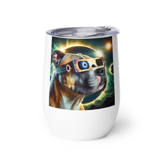 Catahoula Bulldog Eclipse- Wine tumbler v2