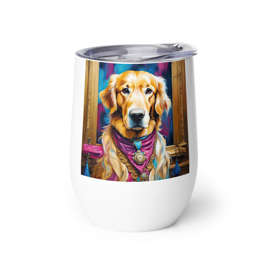 Golden Retriever- Wine tumbler v4